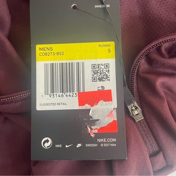 New! Nike element Dri-fit burgundy half-zip running shirt nwt 20360 - Picture 8 of 11